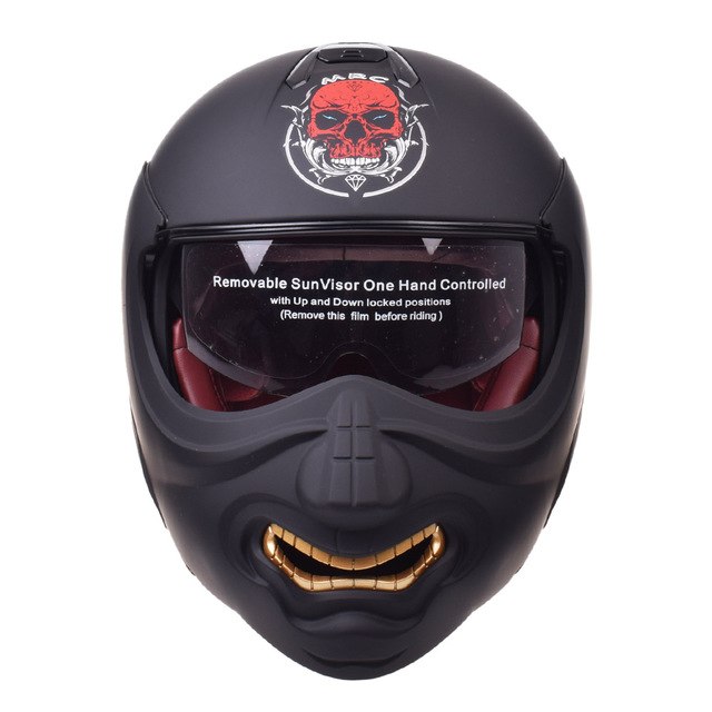 Vintage skull face motorcycle helmets retro predator helmet art ghost Chopper