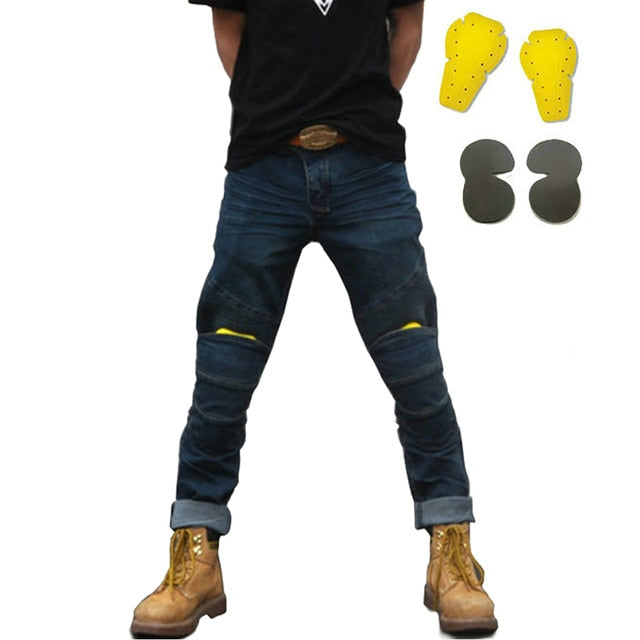 Men jeans motorcycle pants sport riding war pants trousers pantalon moto protect gear