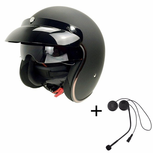 Vintage bluetooth motorcycle helmet smart biker headset phone taking GPRS