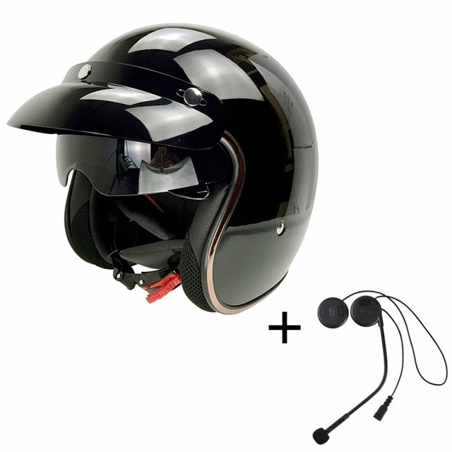 Vintage bluetooth motorcycle helmet smart biker headset phone taking GPRS