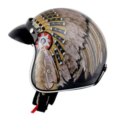 Italian helmet vintage motorcycle helmets open face Indian drawing jet style for scooter