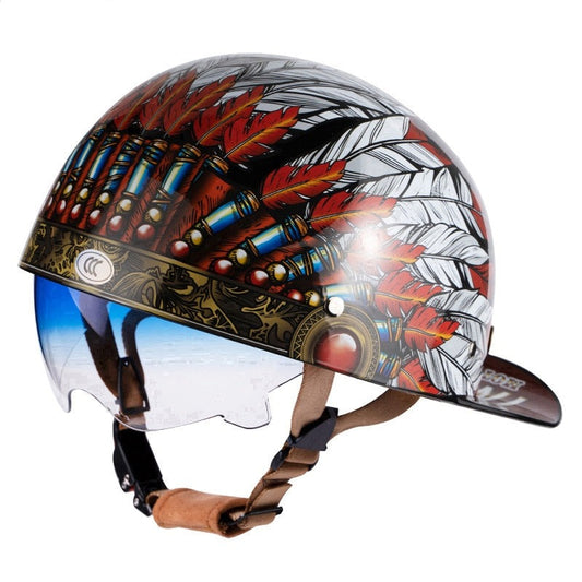 Retro half face helmet motorcycle scooter helmets for rider motorbike harley vespa happy halloween