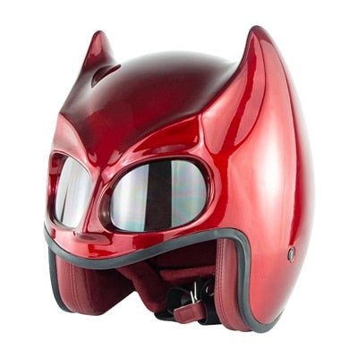 Bat man motorcycle helmets predator helmet dot approval open face bat ear design