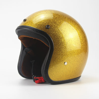 Super vespa helmet vintage retro motorcycle open face gold color biker scooter jet