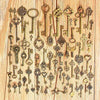 Vintage key antique bronze metal crafts wedding decor set of 70 keys