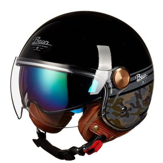 Vintage motorcycle helmets retro Vespa helmet twin shield scooter motorbike