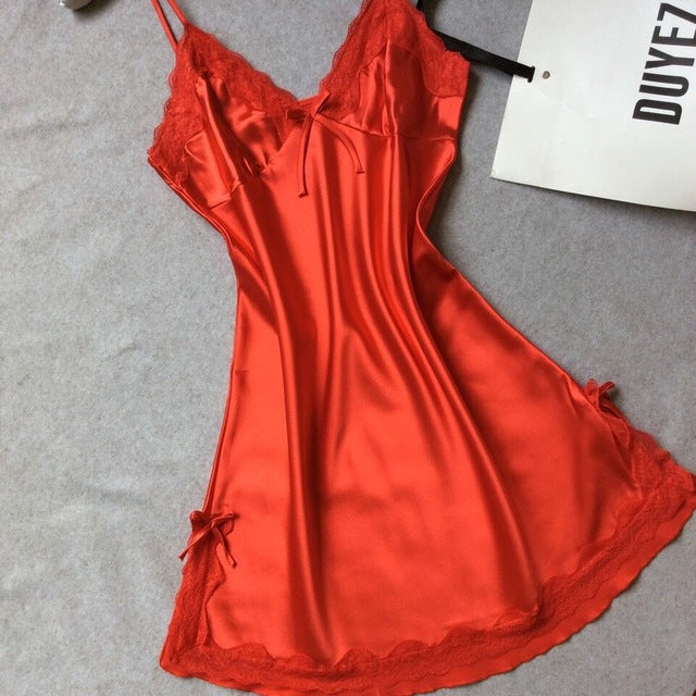Sleepwear sexy lingerie for women silk lace nightdress sleepdress perfect