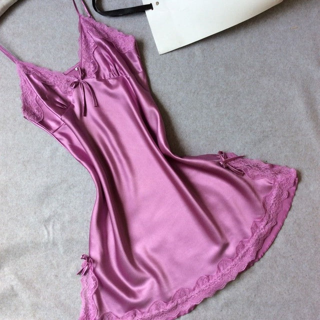Sleepwear sexy lingerie for women silk lace nightdress sleepdress perfect