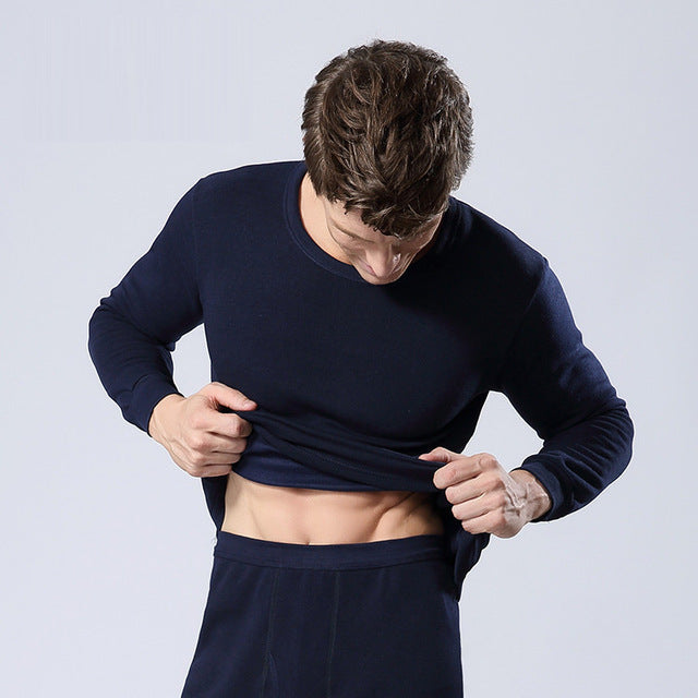 Sexy black thermal underwear sets for men clothes