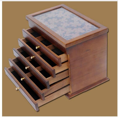 marriage gift vintage wood cosmetic box multilayer makeup storage boxes