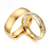 Ring wedding gold women stainless steel engagement anniversary gift