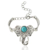 Vintage Antique Bracelet Elephant Head Shaped Silver Bangle Romantic Chain for Girls