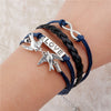 Leather bracelet multilayer charm fashion jewelry