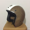 Vintage motorcycle helmet with goggles scooter vespa helmets leather open face