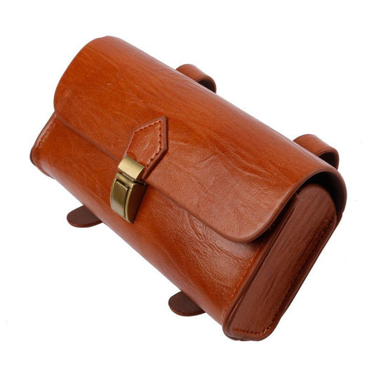 Vintage bicycle leather bag cycling bags saddle pouch tail pannier
