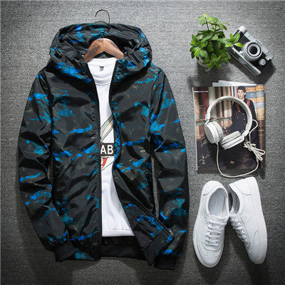 Men Hoodie Jacket Casual Camouflage Waterproof Outwear Clothes