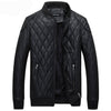 Leather Bomber Jacket Men Motorcycle Coat Casual Warm Outwear