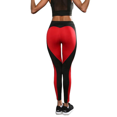 Yoga pants sexy heart leggings patchwork fitness jeggings women