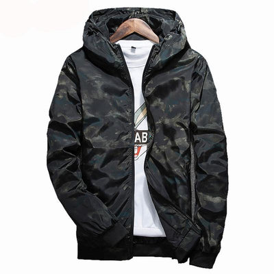 Men Hoodie Jacket Casual Camouflage Waterproof Outwear Clothes