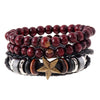 Leather bracelets men cuff jewelry punk weave wrap strand