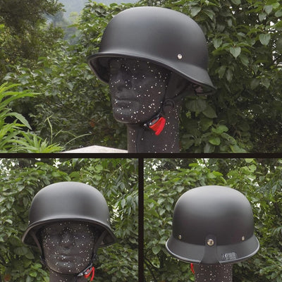 Retro motorcycle helmet vintage half face black German Chopper Cruiser Biker head protect