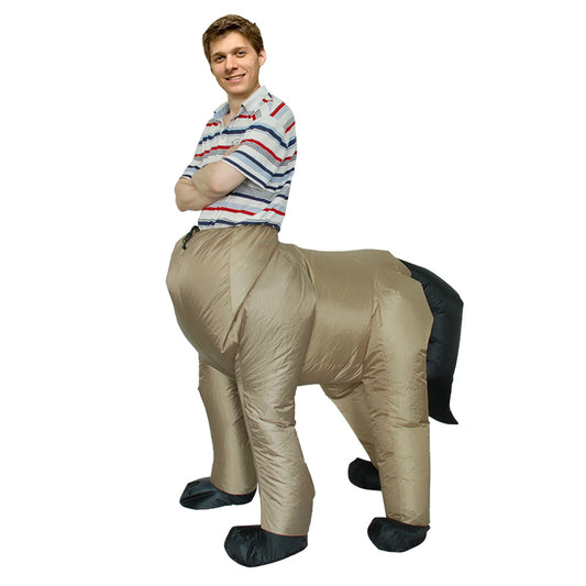 Inflatable halloween costume human face horse body cosplay party club