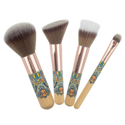 Makeup brush set vintage travel size 4pcs powder blushes contour eye shadow cosmetics kits