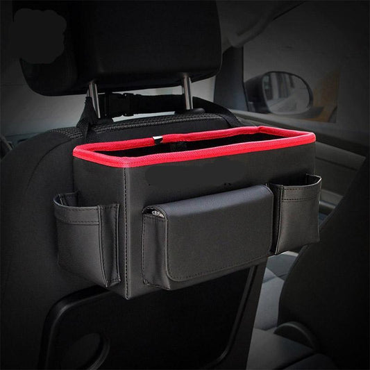Car Backseat Storage Box Leather Portable Hanging Trunk Organizer Car Interior Accessories