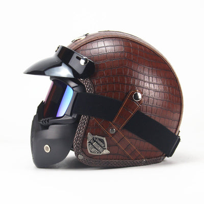 Vintage motorcycle helmets with goggles scooter vespa helmet open face