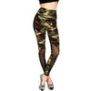 Camouflage army green pants sexy leggings stretch mesh high waist women