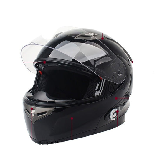Smart motorcycle helmet bluetooth interphone intercom built In BT with FM radio