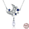 925 silver jewelry necklaces moon stars pendant authentic fine jewelry gift women girl