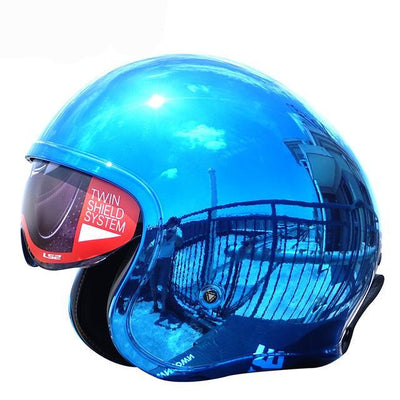 Vintage Vespa helmets skull open face electric motorcycle helmet sun shield