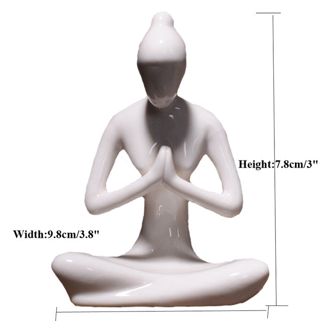 Art ceramic yoga poses home yoga studio decor ornament