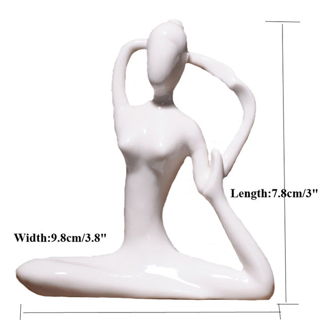 Art ceramic yoga poses home yoga studio decor ornament