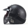 Vintage motorcycle helmet open face retro helmets with goggles