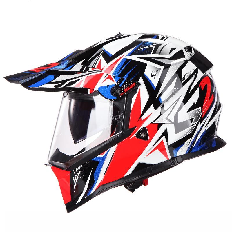 Full face motorcycle helmets off road motocross helmet racing double lens