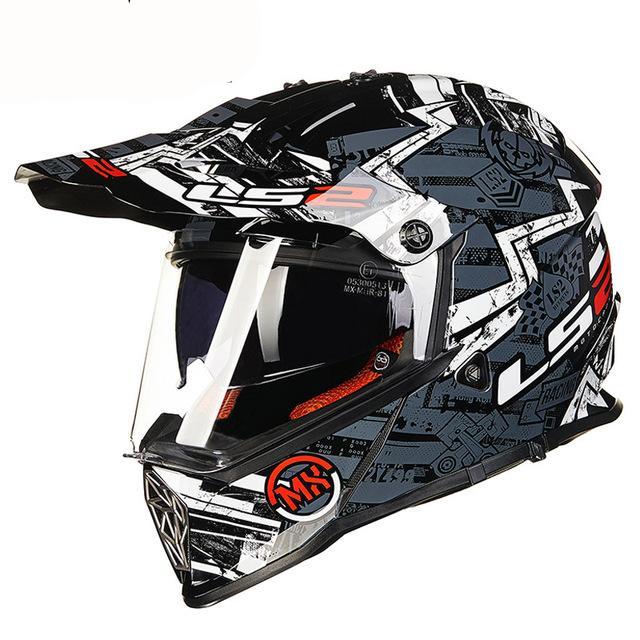 Full face motorcycle helmets off road motocross helmet racing double lens