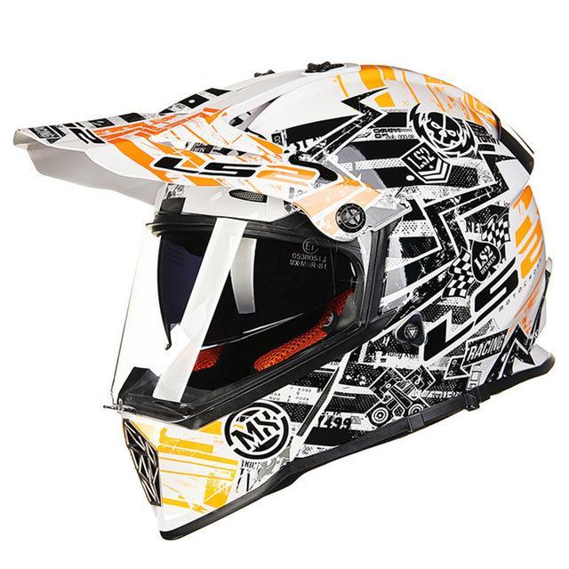 Full face motorcycle helmets off road motocross helmet racing double lens