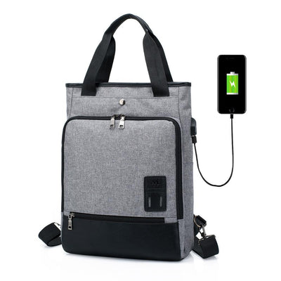 Canvas Laptop Backpack USB Charging Business Travel bag
