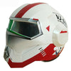 Iron man helmet motorcycle marvel superhero helmets half open face white red