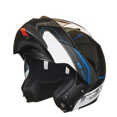 Vintage full face motorcycle helmets flip up open helmets dual visors ECE