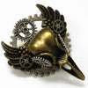 vintage punk brooches jewelry men gothic bird skull head wings gears pins