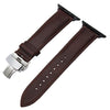Leather watchband for iWatch Apple Watch 38mm 42mm steel butterfly buckle band wrist bracelet