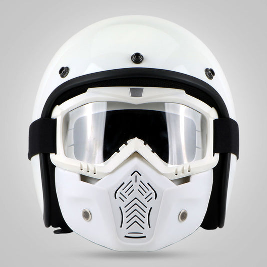 Vintage retro helmet motorcycle 3/4 open fiberglass face helmets jet style