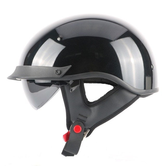 Half face motorcycle helmet vintage skull open face retro Vespa helmets black skull