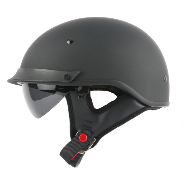 Half face motorcycle helmet vintage skull open face retro Vespa helmets black skull