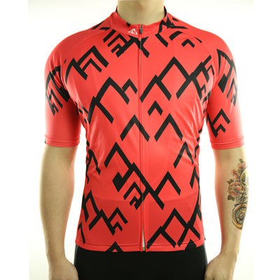 Cycling jersey men bicycle clothing short sleeve red color