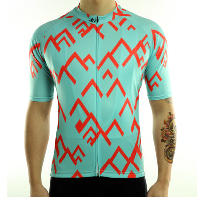 Cycling jersey men bicycle clothing short sleeve red color
