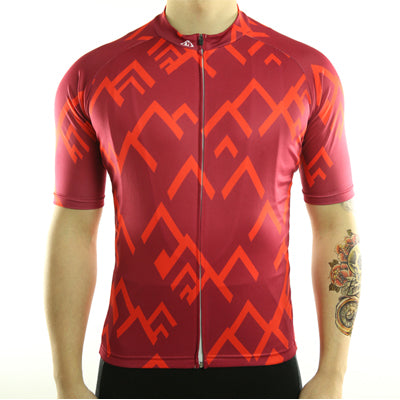 Cycling jersey men bicycle clothing short sleeve red color